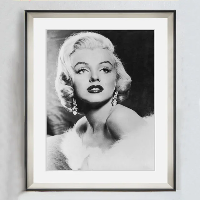 Vintage Marilyn Monroe Canvas Painting Movie Posters Black White Wall