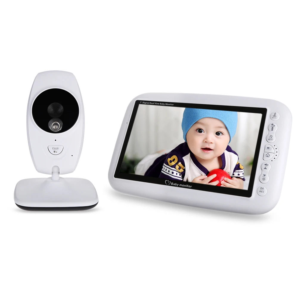 

7.0 Inch 2.4GHz Wireless TFT LCD Dual View Video Baby Monitor With Infrared Night Vision 2-Way Talkback Baby Sleeping Monitors