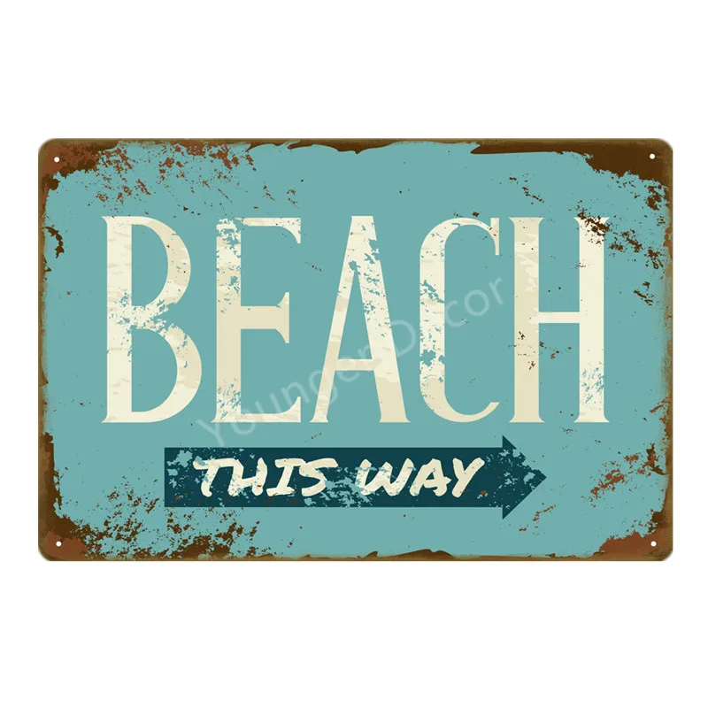 Hello летнее винтажное украшение для стен жизнь хорошо на пляже Металл художественный плакат Бар Паб Кафе Ретро тарелка морепродукты жестяные знаки YD014