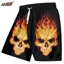 UJWI, Новое поступление, брендовая одежда, 3D принт, модные мужские желтые шорты в стиле хип-хоп, мужские пляжные шорты с черепами, большие размеры