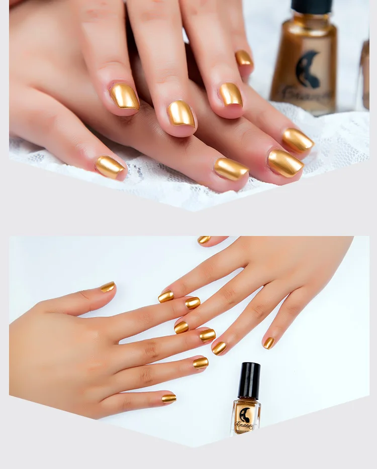 Manooby зеркальный эффект лак для ногтей Розовое Золото Серебро Золотые ногти искусство долговечные зеркала Мода лак для ногтей замочить
