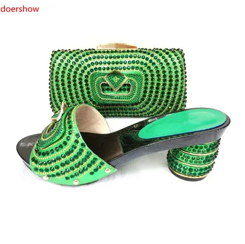 

doershow African Shoe and Bags Matching Set Women Shoe and Bag To Match for wedding Italian Matching Shoes and Bags set SJS1-14