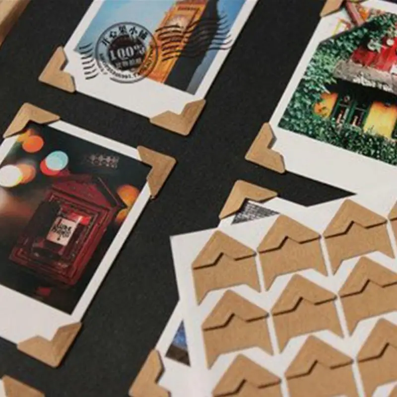 

vintage style 120 pcs/lot (5 sheets) DIY Vintage Corner Paper Stickers for Photo Albums Frame Decoration Scrapbooking