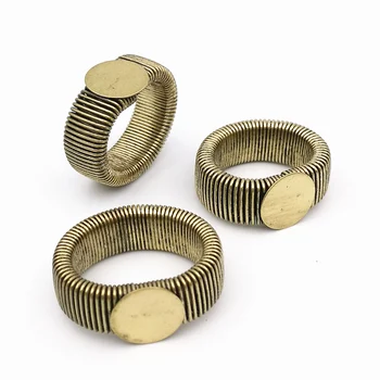 

Alloy/Metal Antique Bronze 12mm Blank Tray elasticity Ring Settings ,Rings Base Cameo Setting DIY Jewelry Finding