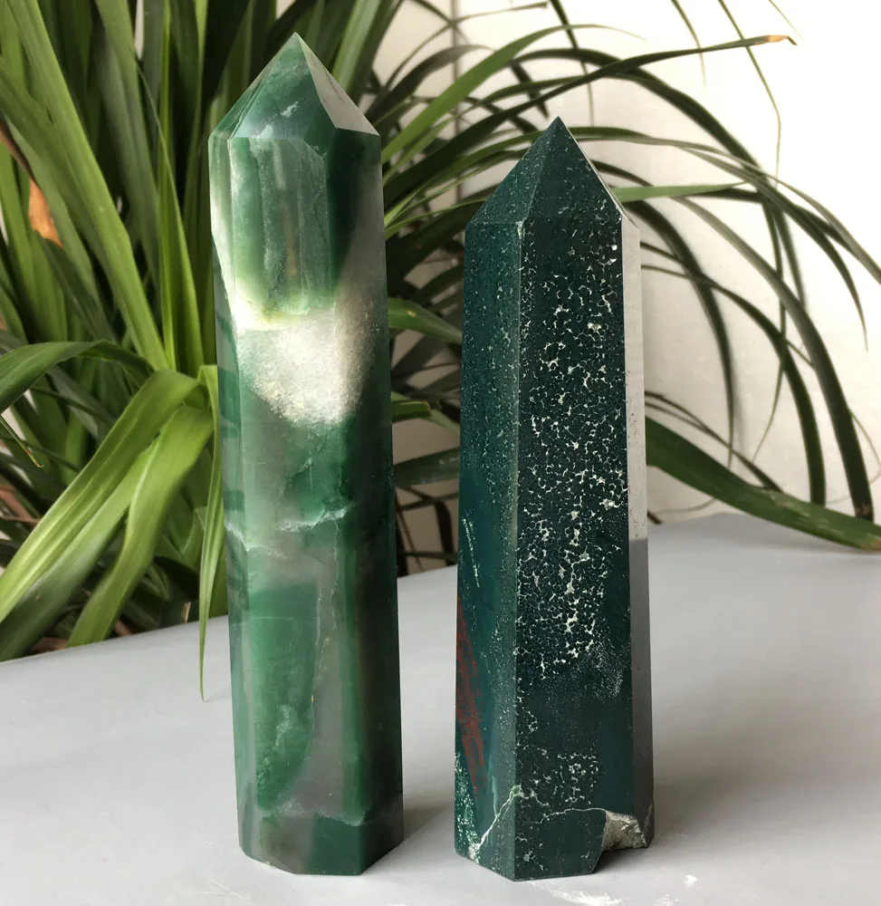 

627g 2pcs Beauteous Magic Fluorite Crystal Quartz Healing Wand Point