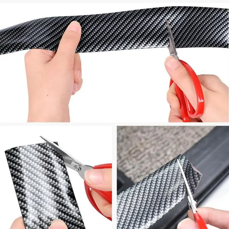 2,5 м углеродное волокно резиновый бампер полоса порога протектор автомобиля стикер