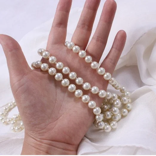 2024 New Fashion Women Jewelry Pearl Bead Necklace Long Sweater Chain Necklace For Women Dress Accessories Gift For Girl Mother images - 6