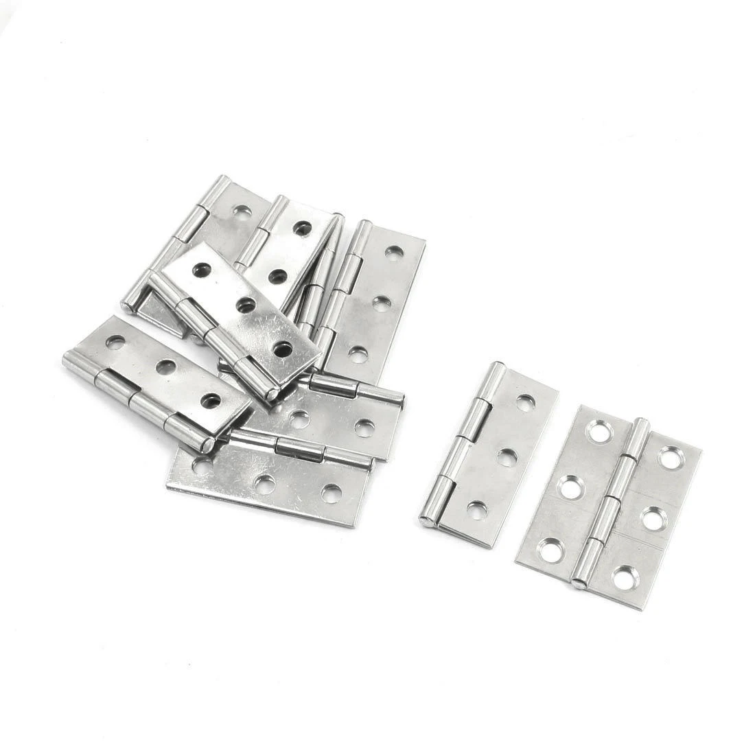 

10 Pcs Home Furniture Hardware Door Hinge 2.2" Length Silver