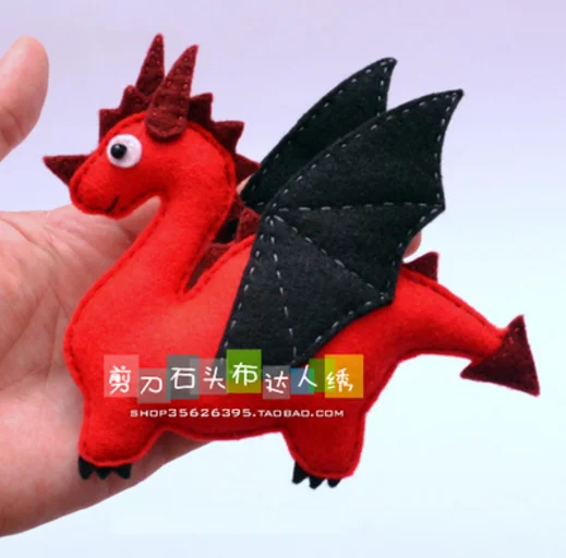DIY Jurassic dinosaur world dolls Fabric Felt kit Non-woven cloth Craft DIY Sewing set Handwork Material needlework JDSTB