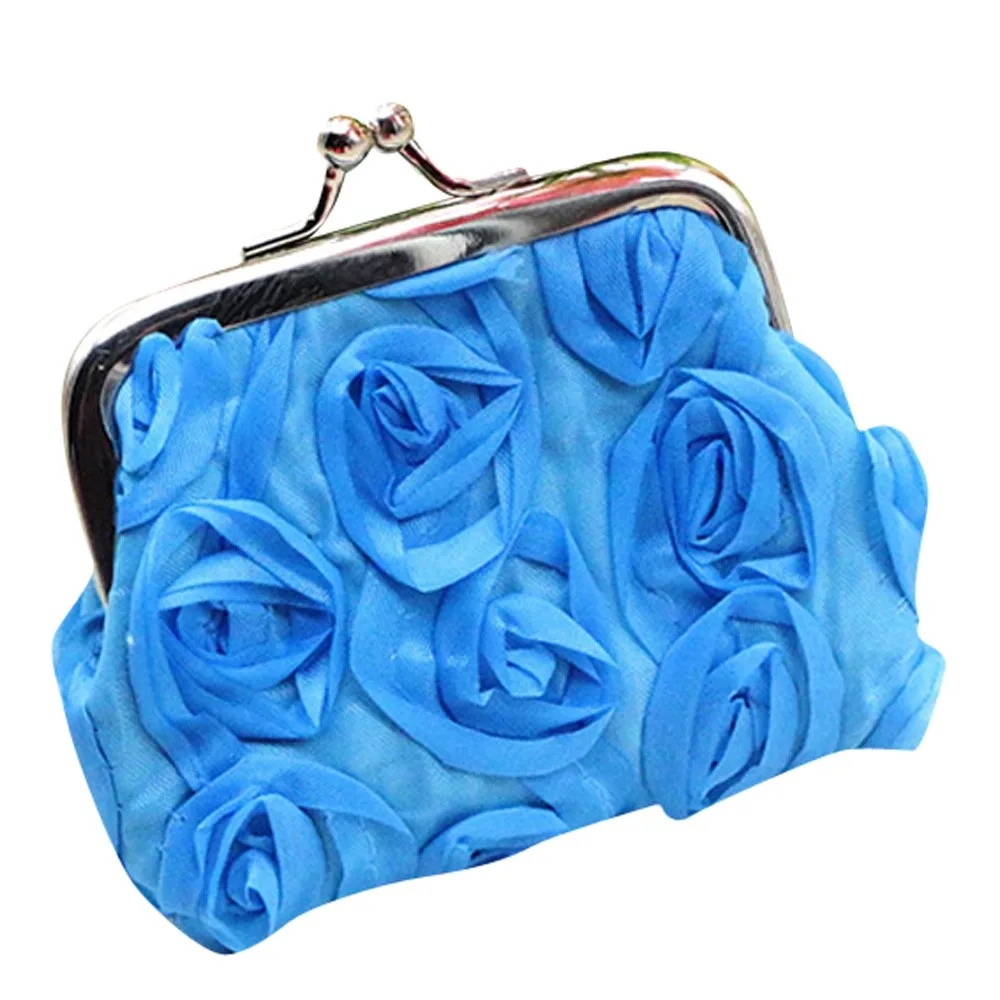 

Luxury Wallets and Purses Womens Rose Flower Small Wallet Coin Purse Clutch Handbag Bag Card Holder Wallet#YL