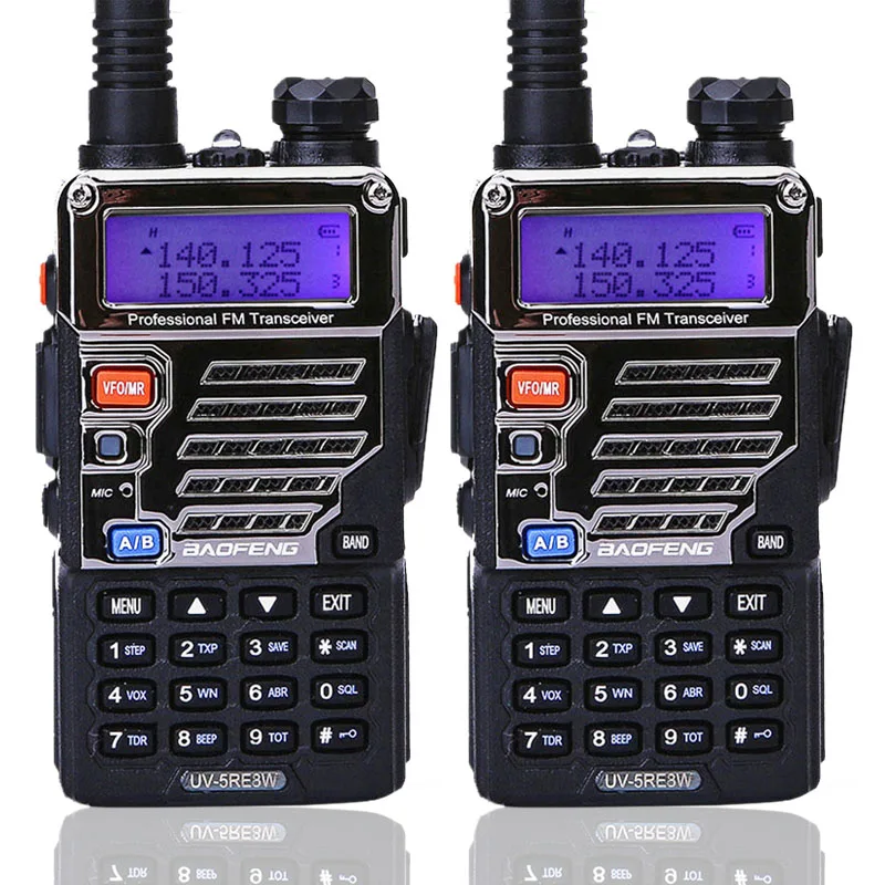 

2Pcs BAOFENG UV-5RE 8W Walkie Talkie10km Dual Band VOX Flashlight Handheld Long Range Portable UV5R BF-UV 5RE Two Way Radio