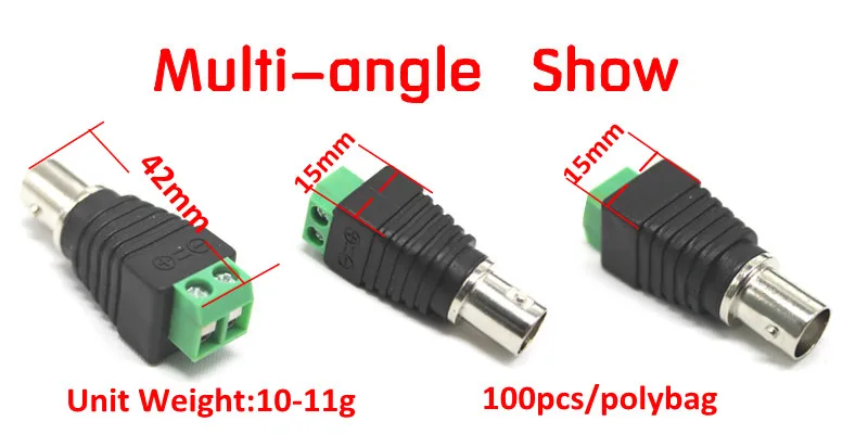 10 шт BNC Разъемы DIY для видеонаблюдения Камера коаксиальный/Cat5/Cat6 кабели