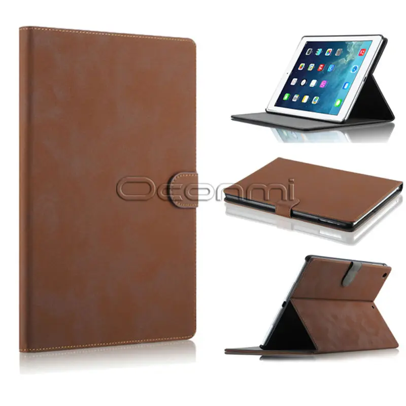 Винтажный кожаный чехол для Apple iPad air с подставкой откидной умный 5 отделение