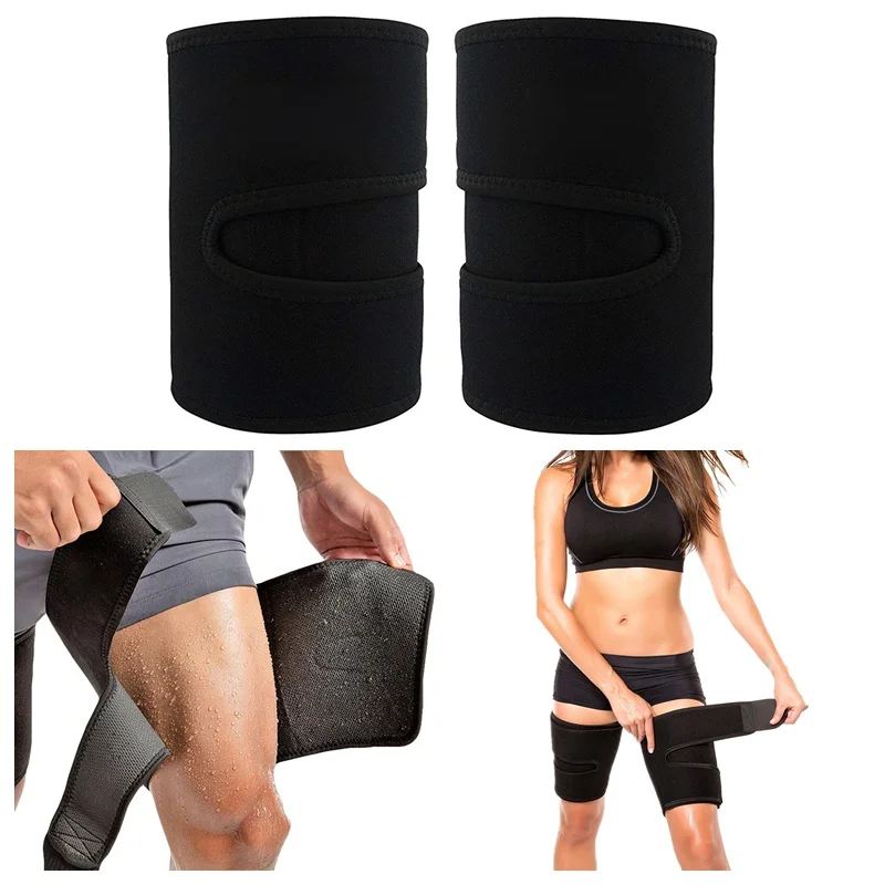 

Men Women Adjustable Thigh Brace Wraps Support Leg Warmers Breathable Neoprene Non-Slip Hamstring Compression Sleeve