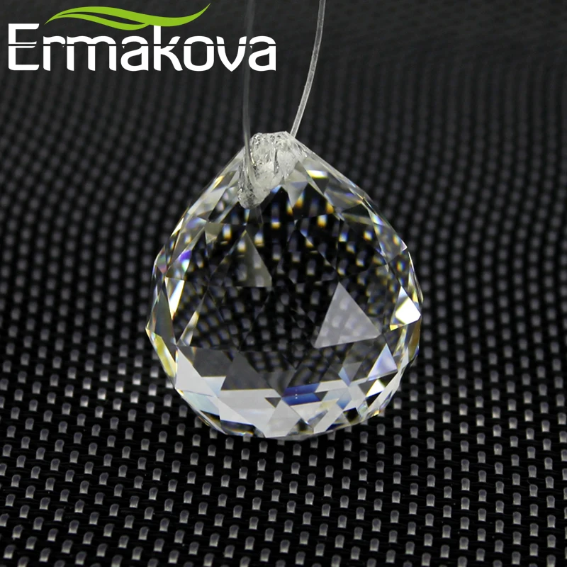 ERMAKOVA набор из 2 хрустальных шаров 30 мм прозрачная сфера призмы кулон Радуга Защита от солнца чакра Цвет DIY Висячие граненые призматические шары