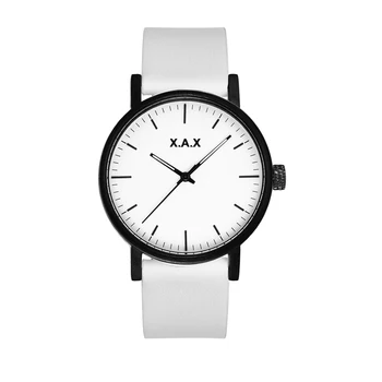 

White Leather Strap Watch Stainless Steel Backcase