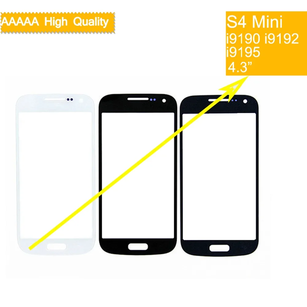 S4Mini сенсорный экран для samsung Galaxy S4 mini i9190 i9195 i9192 сенсорный экран передняя панель стеклянная линза внешняя без ЖК-дисплея