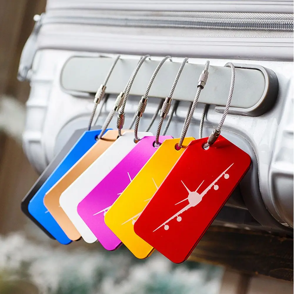 FGGS-7Pcs/Набор аксессуары для путешествий, чемодана тег самолет портативный безопасный Дорожный чемодан этикетка интернат сумка метки