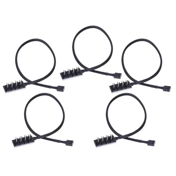 

5pcs Host Case PC Cooler Cooling Fan Power Cable 1 Female to 4 Male 4Pin Socket Fan Hub Splitter Cord for Multi Way PWM Fan PC