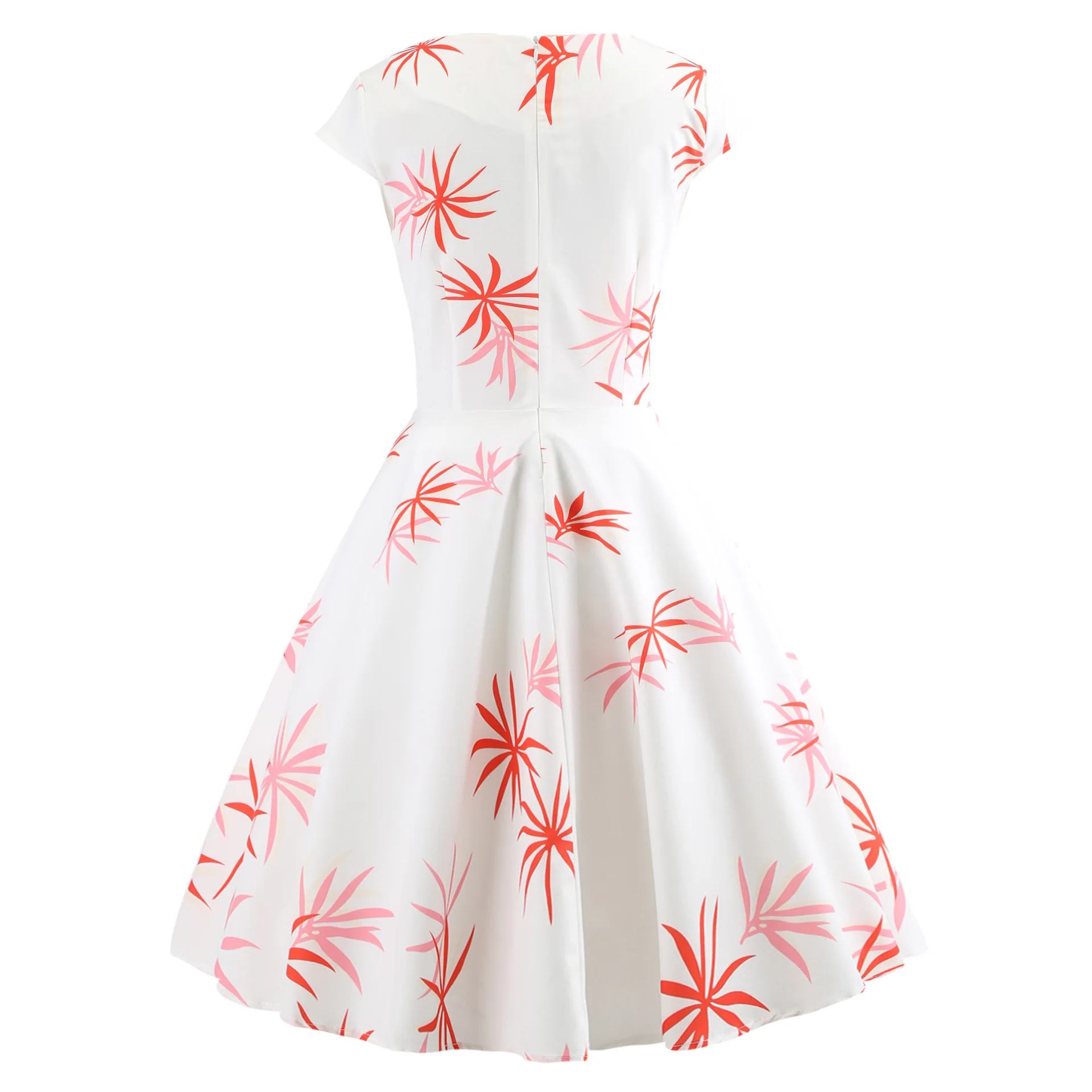 Офисное винтажное платье миди с цветочным принтом для женщин Новая мода с v-образным вырезом с коротким рукавом летние платья повседневные vestidos mujer