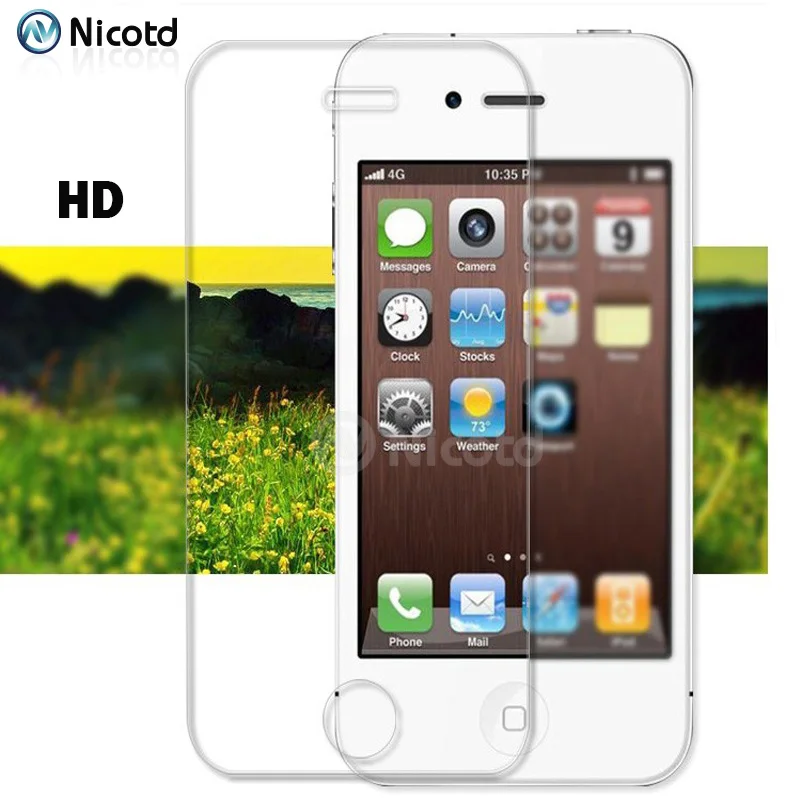 2PcsLot 0.3mm 2.5D Front and Back Tempered Glass for iPhone 4s 4 Anti-Explosion Protective Screen Protector Film  For iPhone 4 (1)