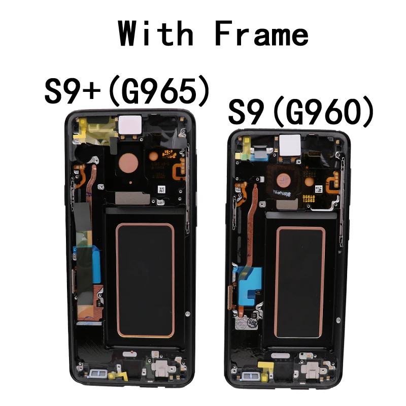 ORIGINAL SUPER AMOLED Replacement for SAMSUNG Galaxy S9 LCD Touch Screen Digitizer with Frame S9 Plus LCD G960 G965 with Frame