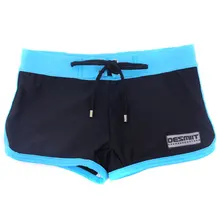 Desmiit плавки, боксёры для плавания с фронтальным галстуком Мужские штаны купальники узор черный 31-33 дюймов