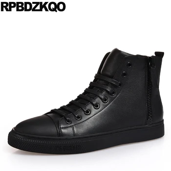 

Rubber Sneakers Trainers Italy Italian Runway Black Winter Luxury Brand Shoes Men Walking Hip Hop High Top Skate Street Style