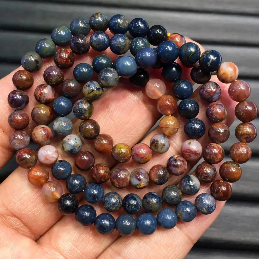 

6mm Genuine Natural Namibia Pietersite Blue Yellow Gemstone Round Bead Stretch Bracelets Man Women Drop Shipping AAAAA