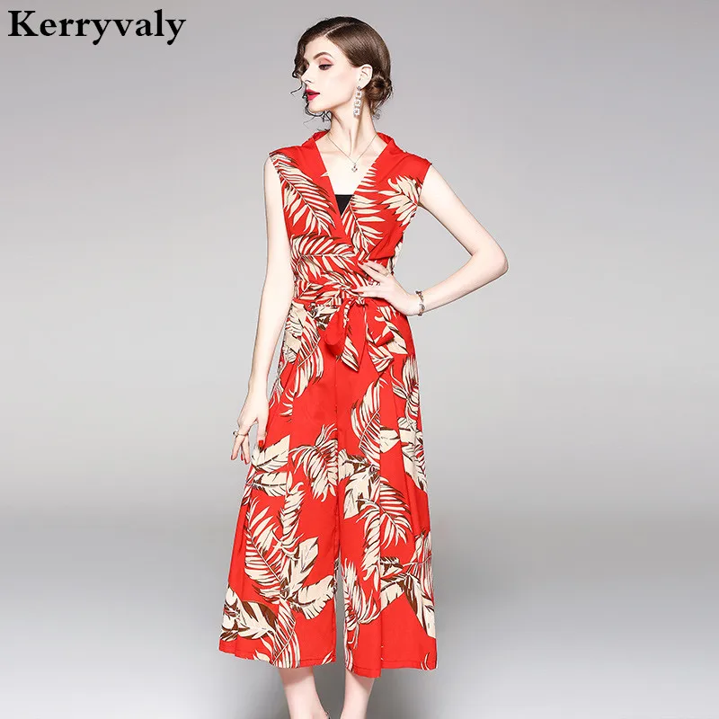 

Summer Beach Chiffon Jumpsuits Rompers Womens Bodysuit Monos Mujer Largos 2019 Overalls for Womens Loose Jumpsuit K8951