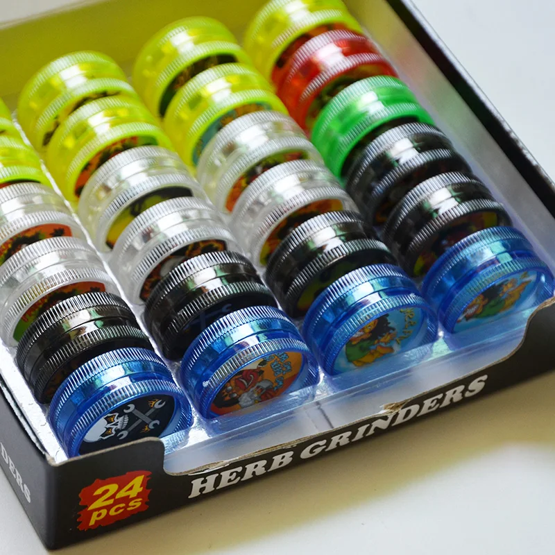 

24 Pcs/Box Dia 30 MM Mini Tobacco Smoking Herb Grinder with Sticker Grinder Spice Crusher Moledor Smoking Accessories