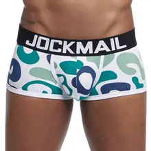 JOCKMAIL, сексуальные мужские хлопковые трусы, боксеры, мужское нижнее белье, одноцветные мужские шорты, дышащее нижнее белье, полосатые боксеры шорты, мужские боксеры