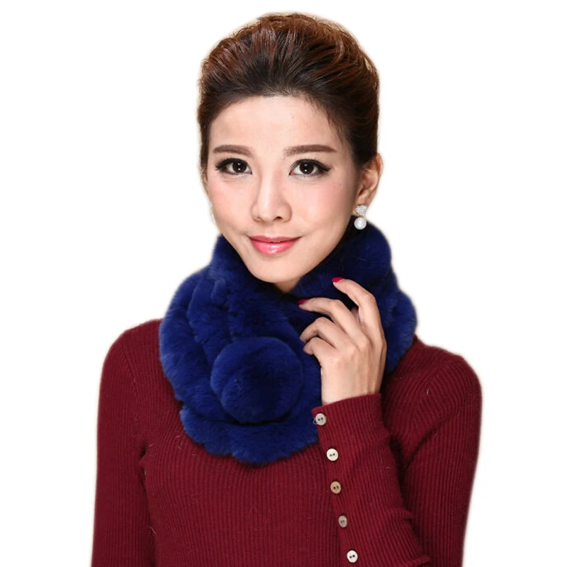 2021 Female winter Rex Rabbit scarf cony hair fur scarf female thick