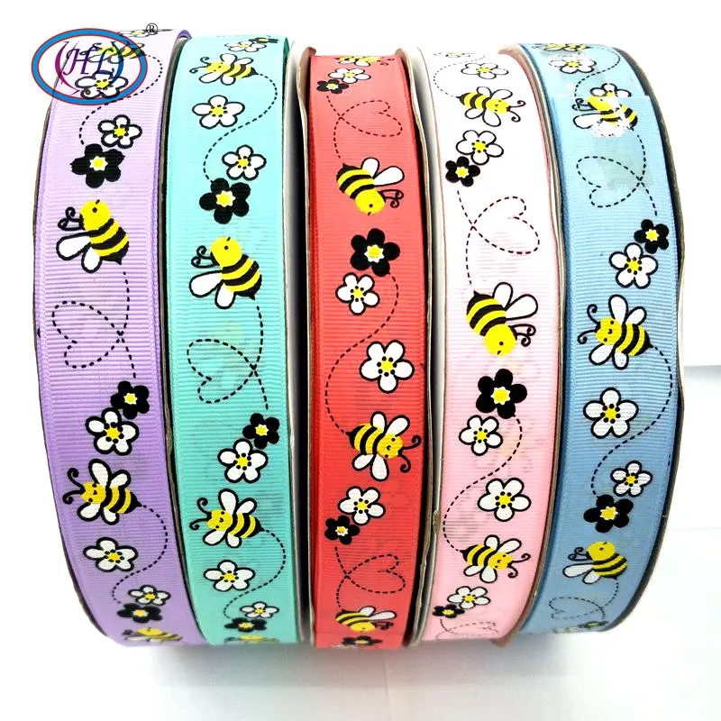 HL 1"(25mm) 5 Meters/lot Printed Bee Grosgrain Ribbons Wedding Party Decorative Gift Wrapping DIY Chilren Hair Accessories|Ribbons| - AliExpress