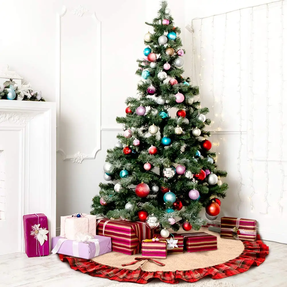 

1pc Plush Christmas Tree Skirts Carpet Merry Christmas Decoration for Home Noel Natal Tree Skirts New Year Decoration