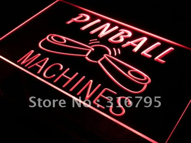 

s079 Pinball Machines Bar Beer Pub LED Neon Light Light Signs On/Off Switch 20+ Colors 5 Sizes