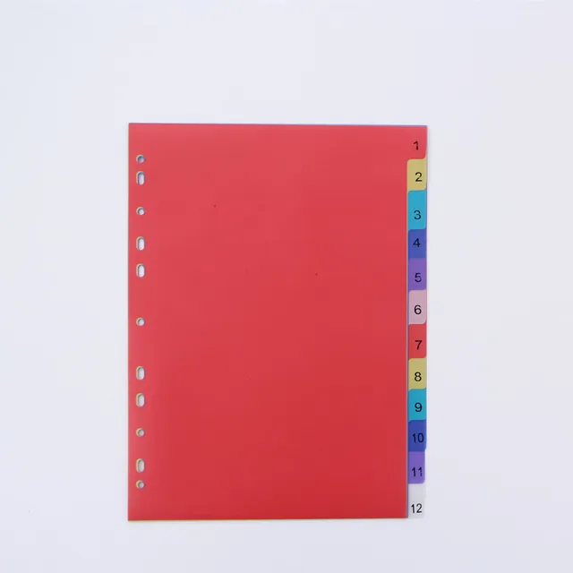 12sheets a4 colored pp binder index dividers office school divider binder