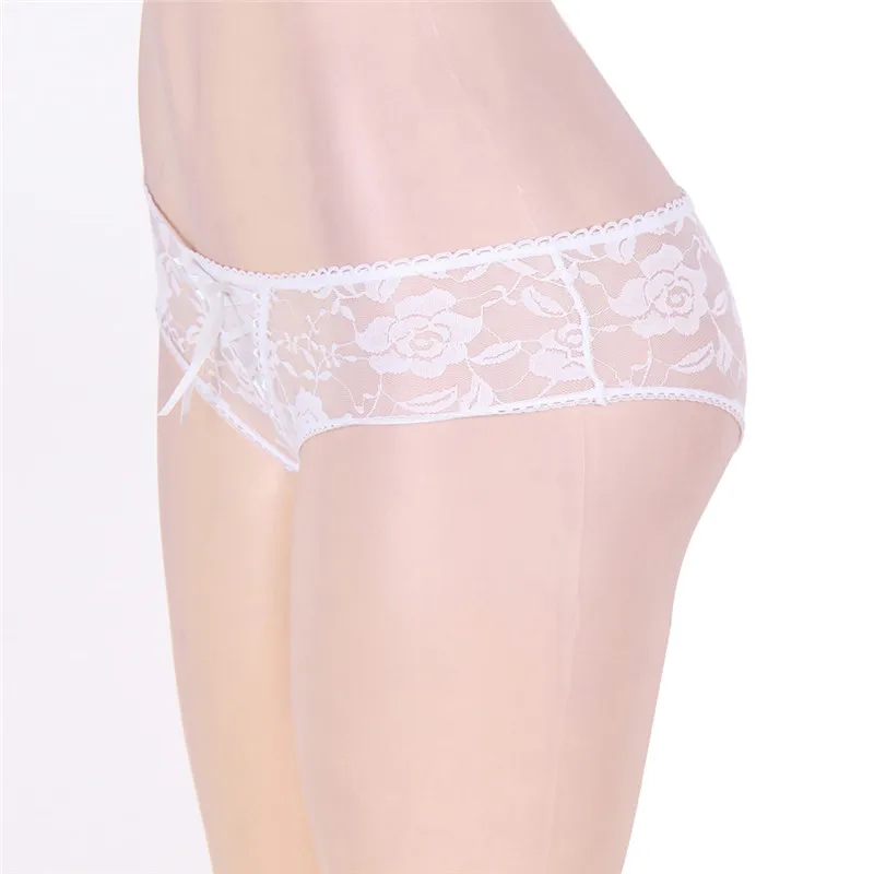 Women Sexy Lingerie Open Crotch Hot Erotic Floral Lace Underwear Crotchless Sexy Panties Transparent Porn See Through Briefs