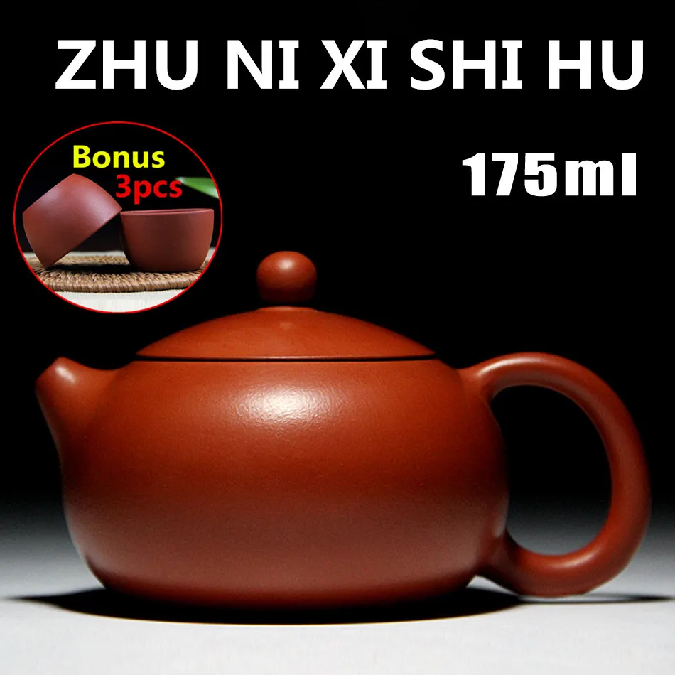

New Purple Clay 175ml Authentic YiXing ZiSha Tea Set Ceramic Clay Chinese Handmade Tea Pot With Gift Box Bonus 3 Tea Cups
