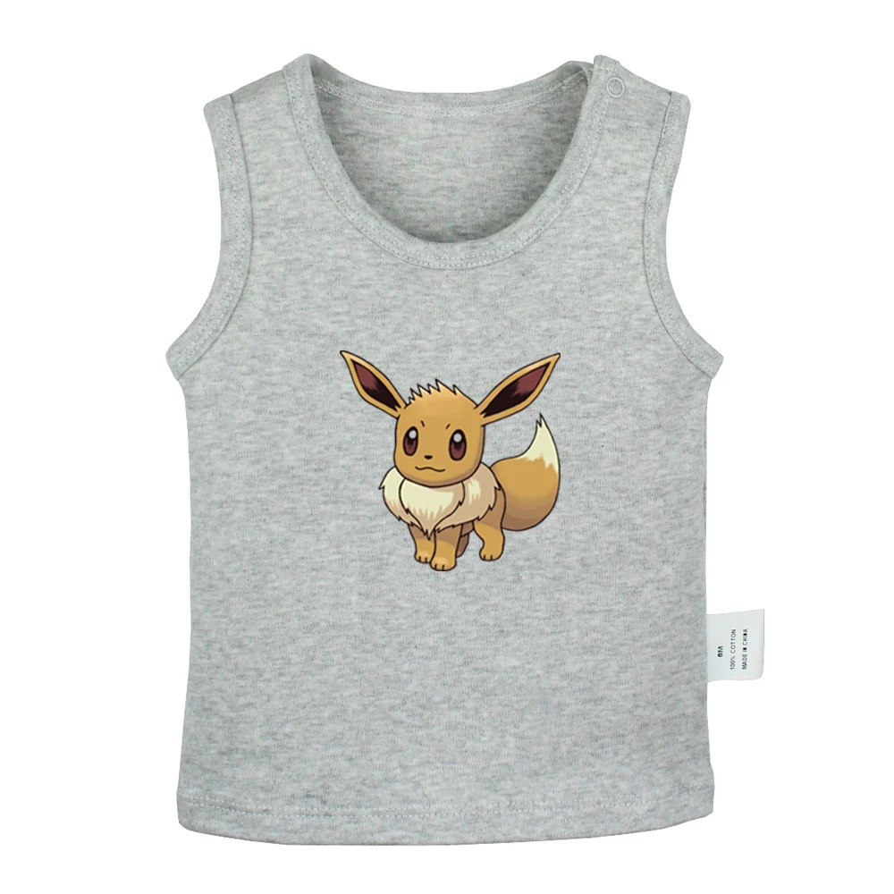 Милый мультяшный Покемон Eevee family Jolteon vaporeon Espeon, Детские майки футболки для новорожденных жилет для малышей хлопковая одежда для новорожденных без рукавов - Цвет: JaBabyYV586G