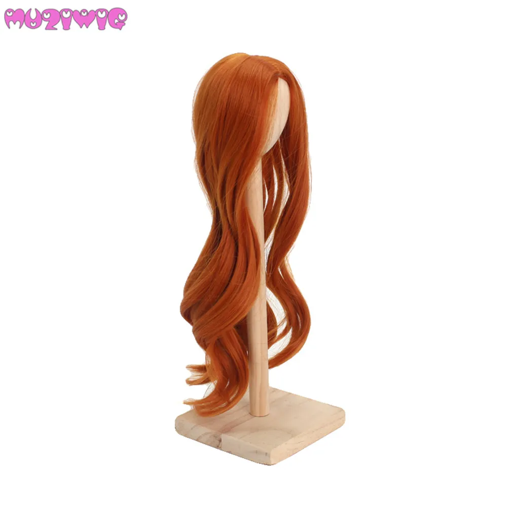 BJD кукла парик высокое качество термостойкий провод длинные вьющиеся красный, серый, хаки, коричневый парики для 1/3 1/4 1/6 BJD куклы
