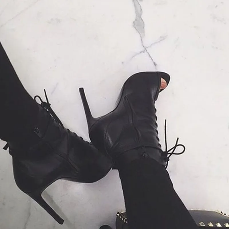 leather stiletto booties