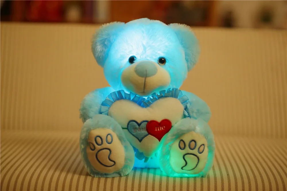 Emissor de Luz Urso de Pelúcia Ursinho de Pelúcia Luminosa de Incandescência Brinquedos de Natal de Aniversário para Crianças Ela o Transporte da Gota Diodo Colorido Crianças & 25 cm 30 7 DIODO EMISSOR de luz Urso De Pelúcia
