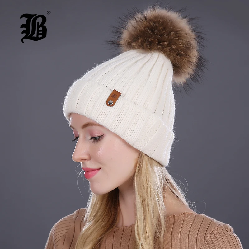 [Flb] теплая зимняя шапка шапочки мех шерсти шляпы для женщин девушки Cap Pearl вязаная шапка капот женский норки Cap S