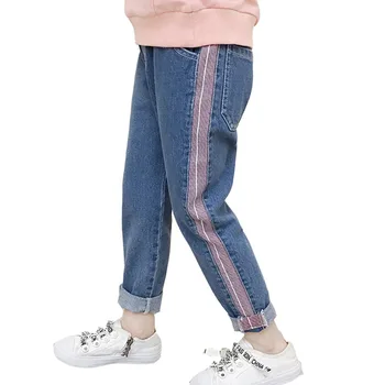 

Jeans Baby Girls' Spring Pants Children's Fashion Trousers Big Children's Slacks Kids Jeans Autumn Korean Girls Pretty Clothes