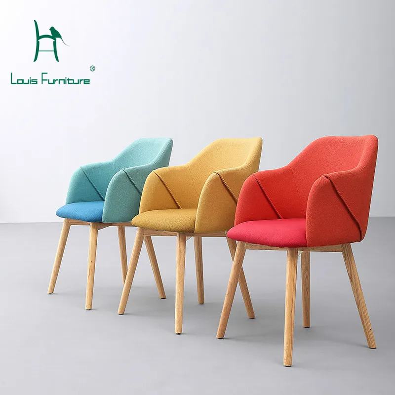 

Louis Fashion Cafe Chairs Nordic Modern Simplified Adult Household Holid Wood Chairs