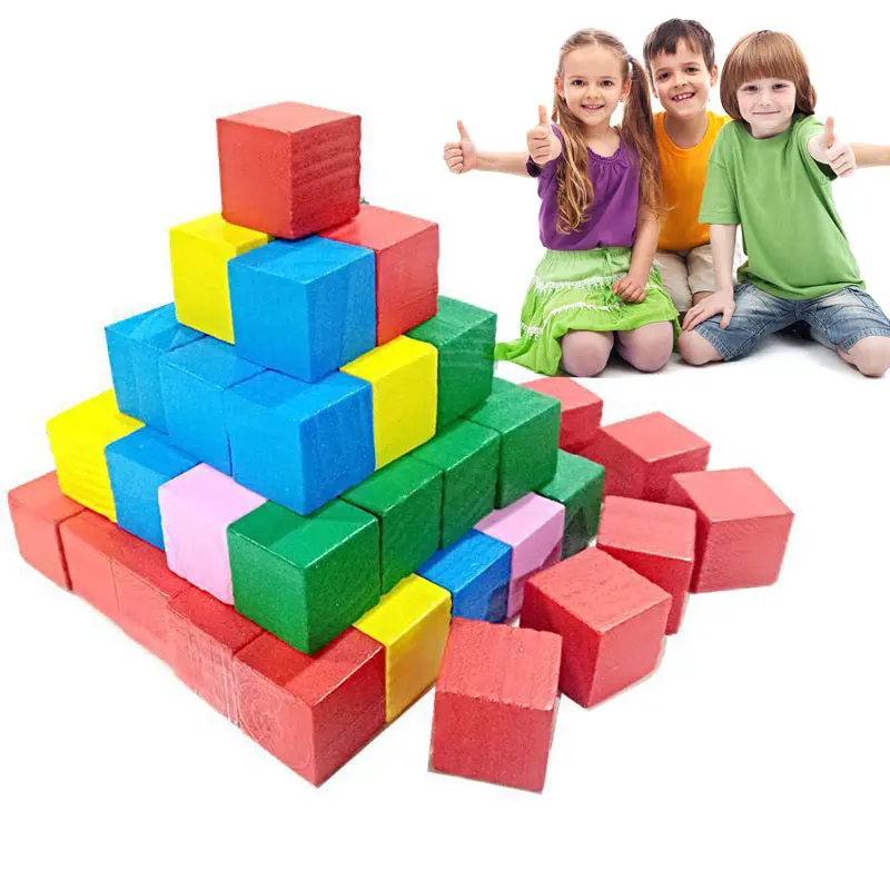 Buy 2cm Children Kids Wooden Building Blocks Square