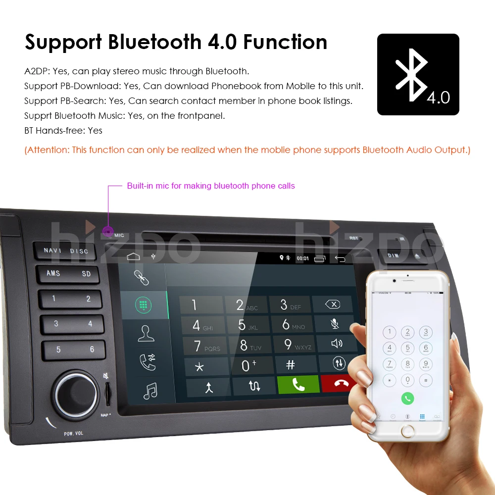 Cheap hizpo Car Multimedia System Android 9.0 1 Din Automotivo DVD For BMW 5 Series/X5 E53 E39 GPS Radio FM Quad Core 2GB+16GB USB DVR 2