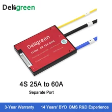 Deligreen 4S25A35A45A60A 12V PCM/PCB/BMS для литиевых аккумуляторов 3,2 V LiFePO4 батарейный блок отдельный порт
