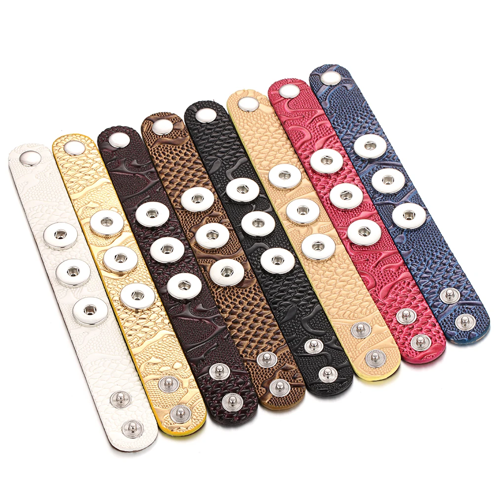 Buy Wholesale Snap Button Bracelet 18mm Leather Snap
